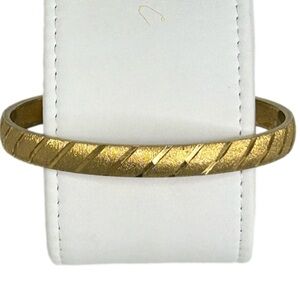 Monet Brushed & Shiny Gold Tone Bangle Vintage